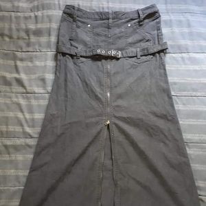 Long skirt goth zipper and belt detail